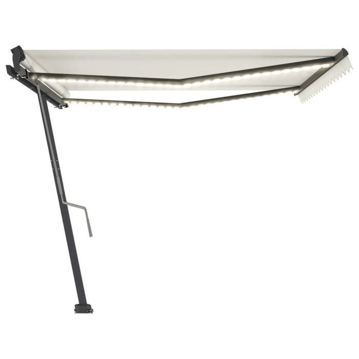 Copertină retractabilă manual cu LED, crem, 400x300 cm WALTI