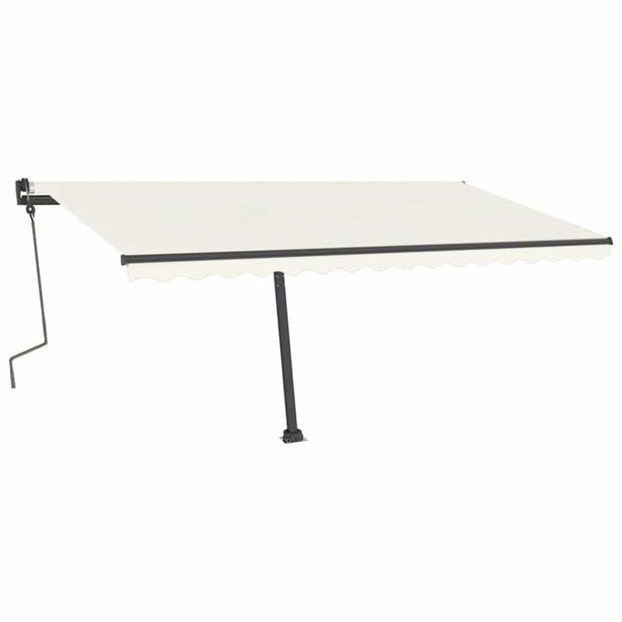 Copertină retractabilă manual cu LED, crem, 400x300 cm WALTI