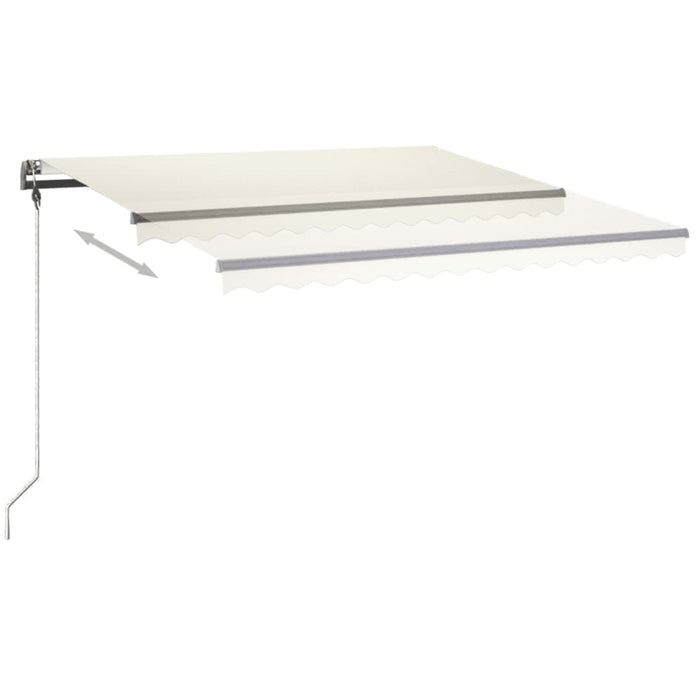 Copertină retractabilă manual cu LED, crem, 400x300 cm WALTI