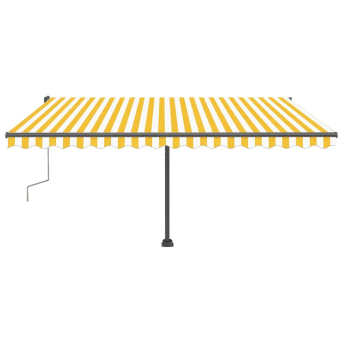 Copertină retractabilă manual cu LED, galben & alb, 400x300 cm WALTI