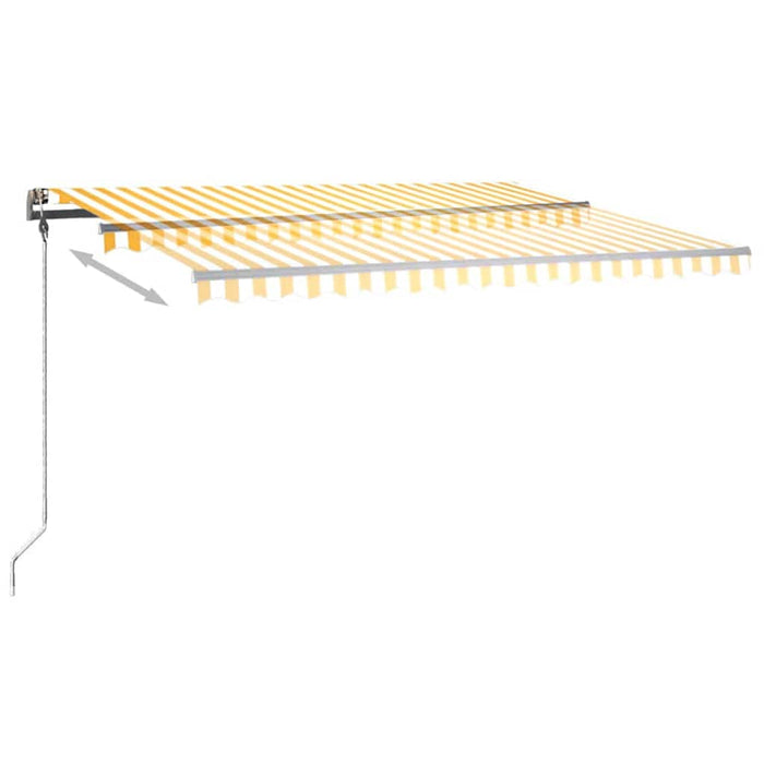 Copertină retractabilă manual cu LED, galben & alb, 400x300 cm WALTI