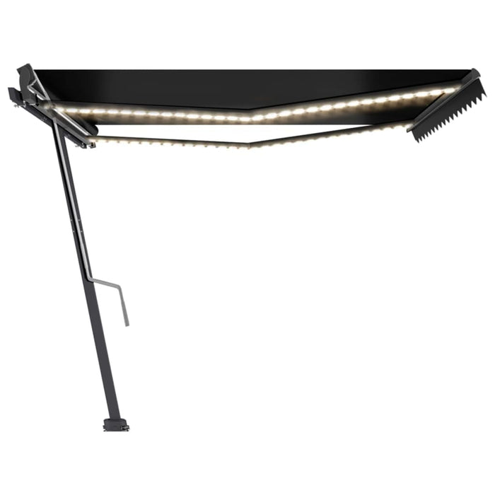 Copertină retractabilă manual cu LED, antracit, 400x300 cm WALTI