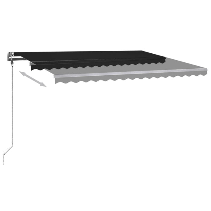 Copertină retractabilă manual cu LED, antracit, 400x300 cm WALTI