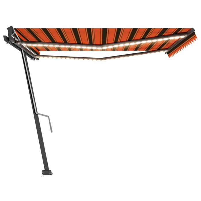 Copertină retractabilă manual cu LED portocaliu&maro 400x300 cm WALTI