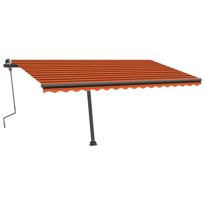 Copertină retractabilă manual cu LED portocaliu&maro 400x300 cm WALTI