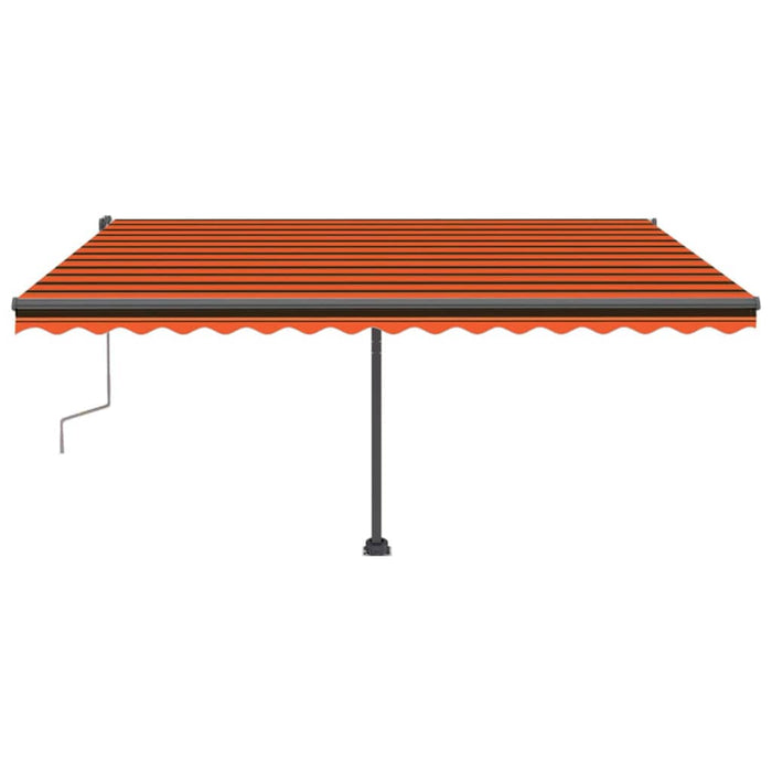 Copertină retractabilă manual cu LED portocaliu&maro 400x300 cm WALTI