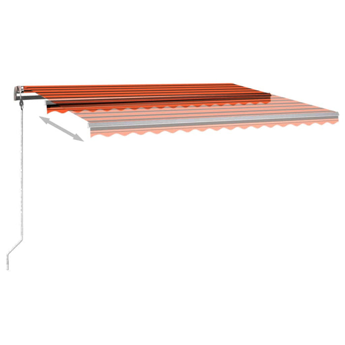 Copertină retractabilă manual cu LED portocaliu&maro 400x300 cm WALTI