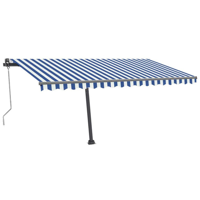 Copertină autonomă retractabilă automat albastru&alb 400x300 cm WALTI