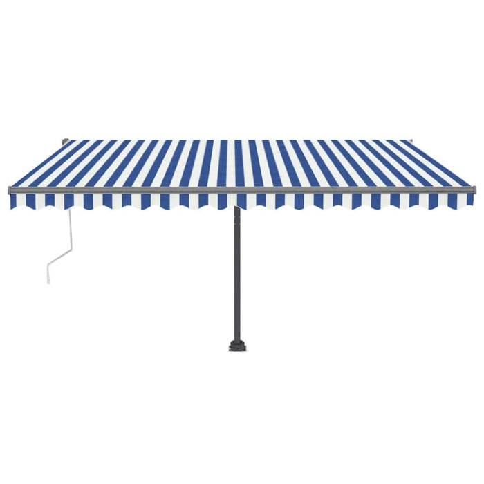 Copertină autonomă retractabilă automat albastru&alb 400x300 cm WALTI