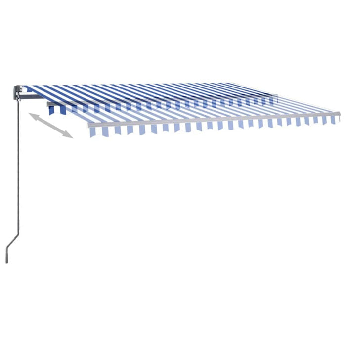 Copertină autonomă retractabilă automat albastru&alb 400x300 cm WALTI