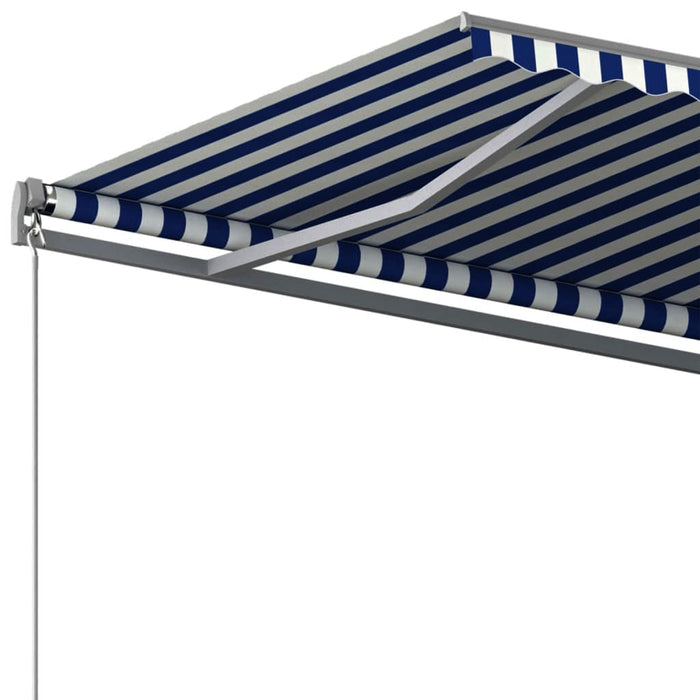 Copertină autonomă retractabilă automat albastru&alb 400x300 cm WALTI