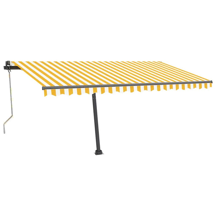 Copertină automată cu senzor vânt & LED, galben&alb, 400x300 cm WALTI