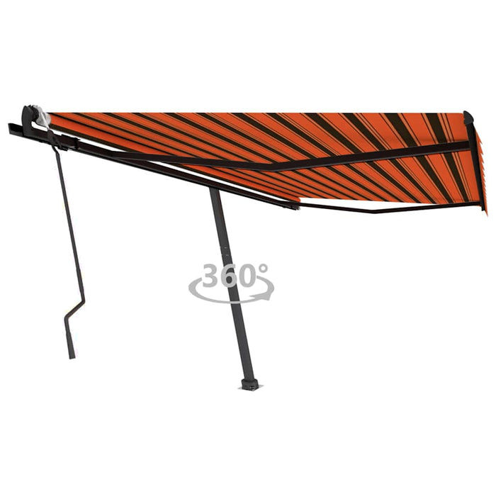 Copertină autonomă retractabil manual portocaliu/maro 450x300cm WALTI