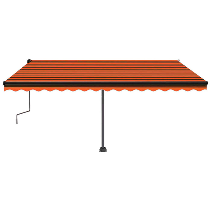 Copertină autonomă retractabil manual portocaliu/maro 450x300cm WALTI