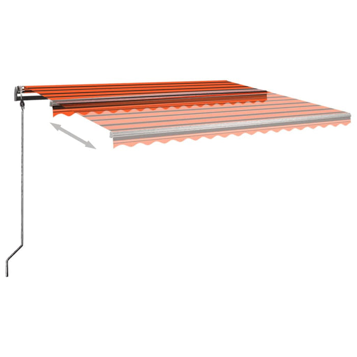 Copertină autonomă retractabil manual portocaliu/maro 450x300cm WALTI