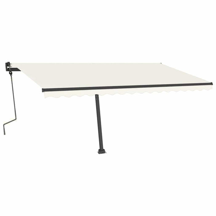 Copertină retractabilă manual cu LED, crem, 450x300 cm WALTI