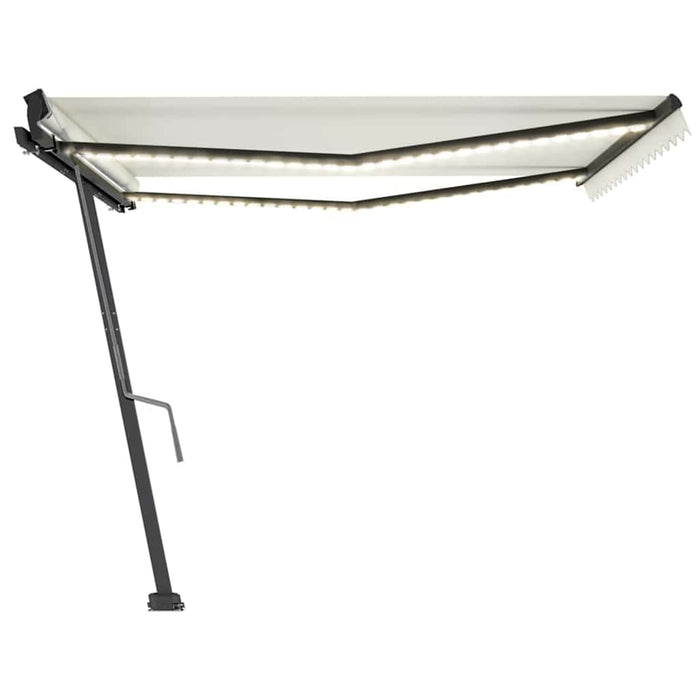 Copertină retractabilă manual cu LED, crem, 450x300 cm WALTI