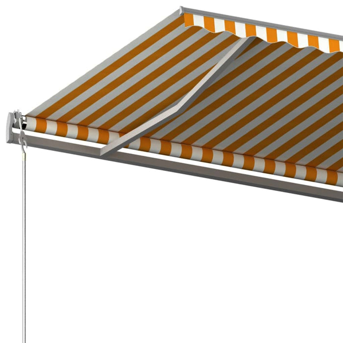 Copertină autonomă retractabilă manual, galben/alb, 500x300 cm WALTI