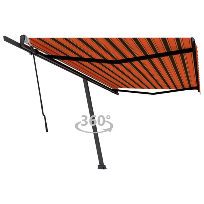 Copertină autonomă retractabilă manual, oranj/maro, 500x300 cm WALTI