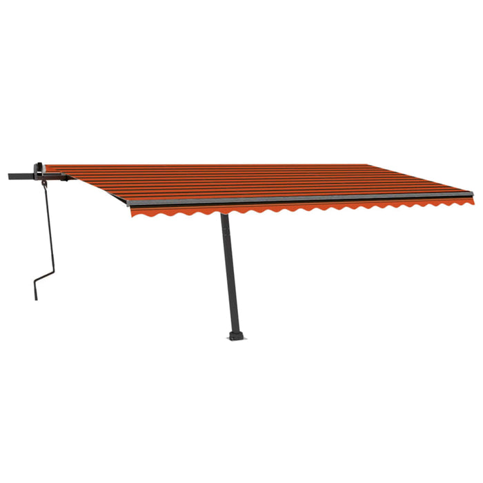 Copertină autonomă retractabilă manual, oranj/maro, 500x300 cm WALTI