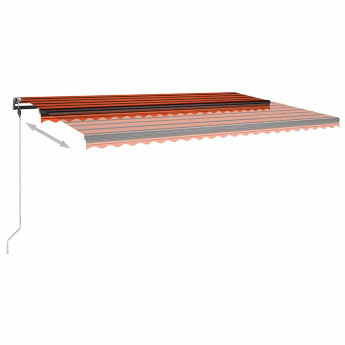 Copertină autonomă retractabilă manual, oranj/maro, 500x300 cm WALTI