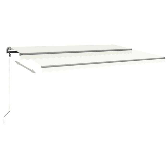 Copertină retractabilă manual cu LED, crem, 500x300 cm WALTI