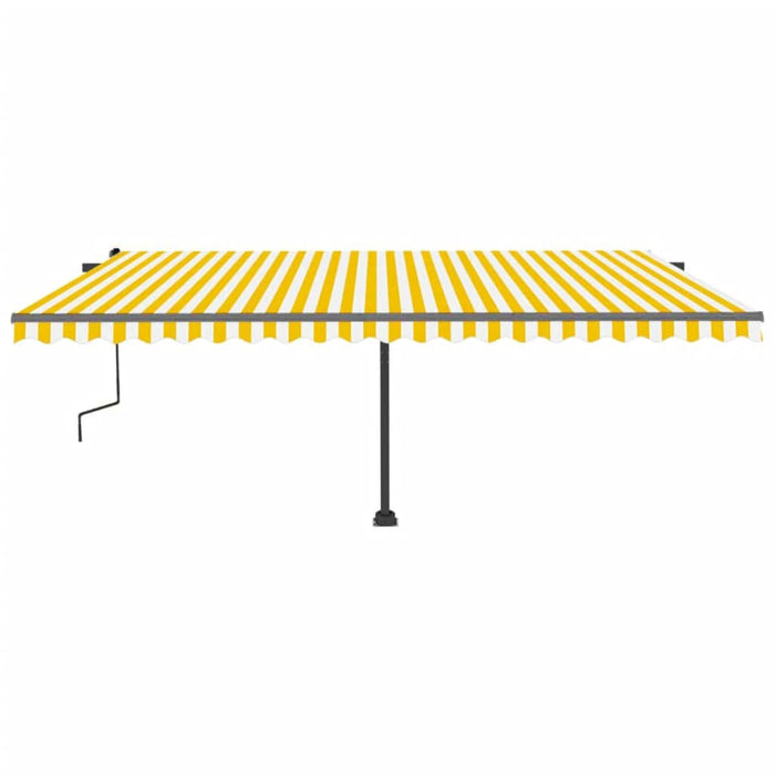 Copertină retractabilă manual cu LED, galben și alb, 500x300 cm WALTI