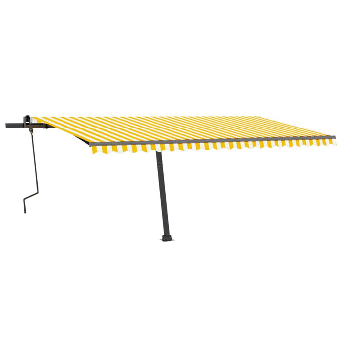 Copertină retractabilă manual cu LED, galben și alb, 500x300 cm WALTI