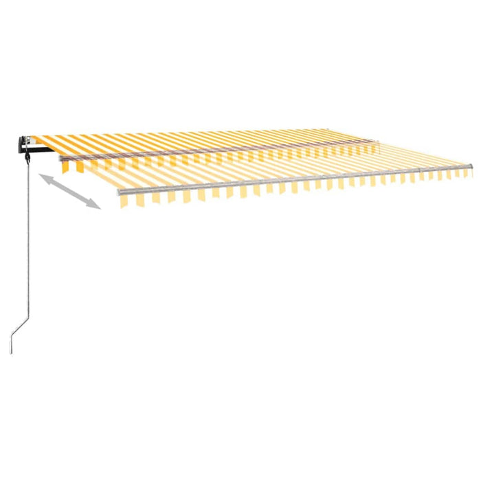 Copertină retractabilă manual cu LED, galben și alb, 500x300 cm WALTI