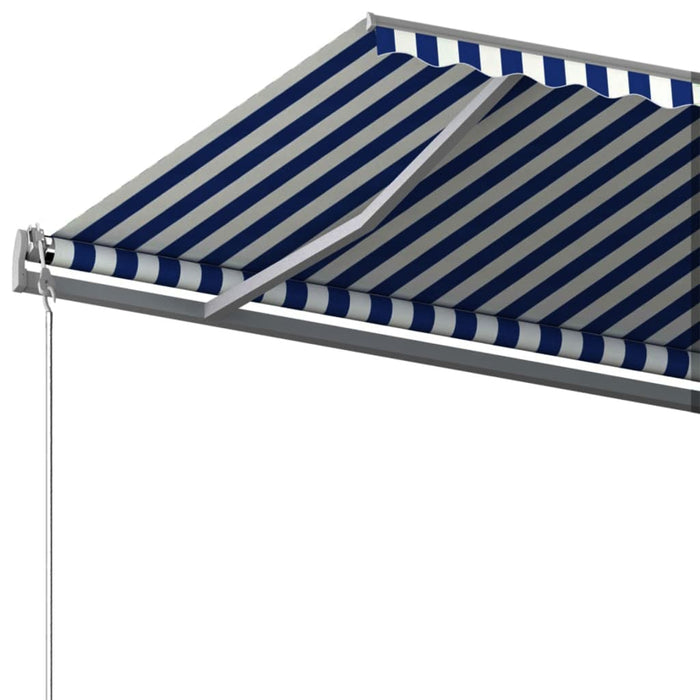 Copertină autonomă retractabilă manual albastru/alb 600x300 cm - WALTI WALTI