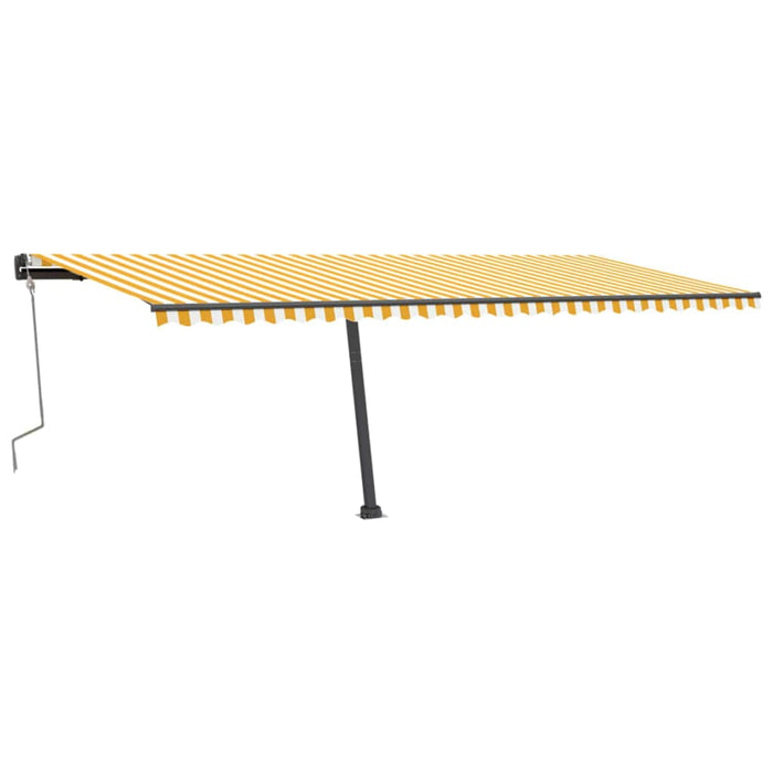 Copertină autonomă retractabilă manual, galben&alb, 600x300 cm WALTI