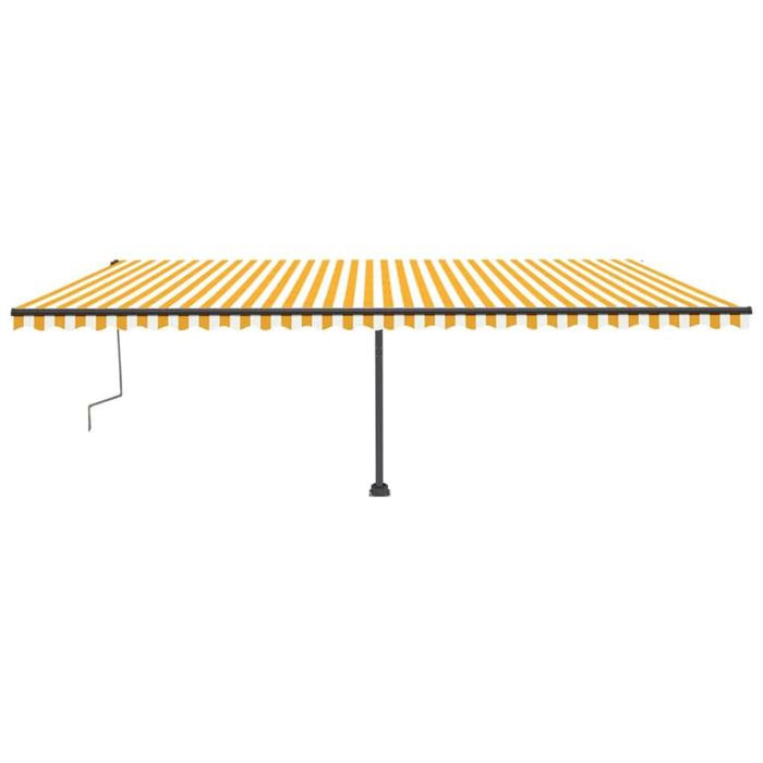 Copertină autonomă retractabilă manual, galben&alb, 600x300 cm WALTI