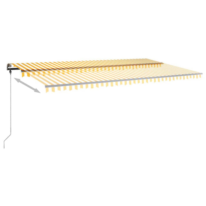 Copertină autonomă retractabilă manual, galben&alb, 600x300 cm WALTI