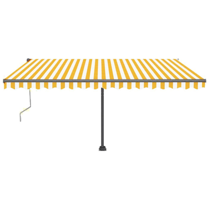 Copertină autonomă retractabilă automat galben&alb 400x350 cm WALTI