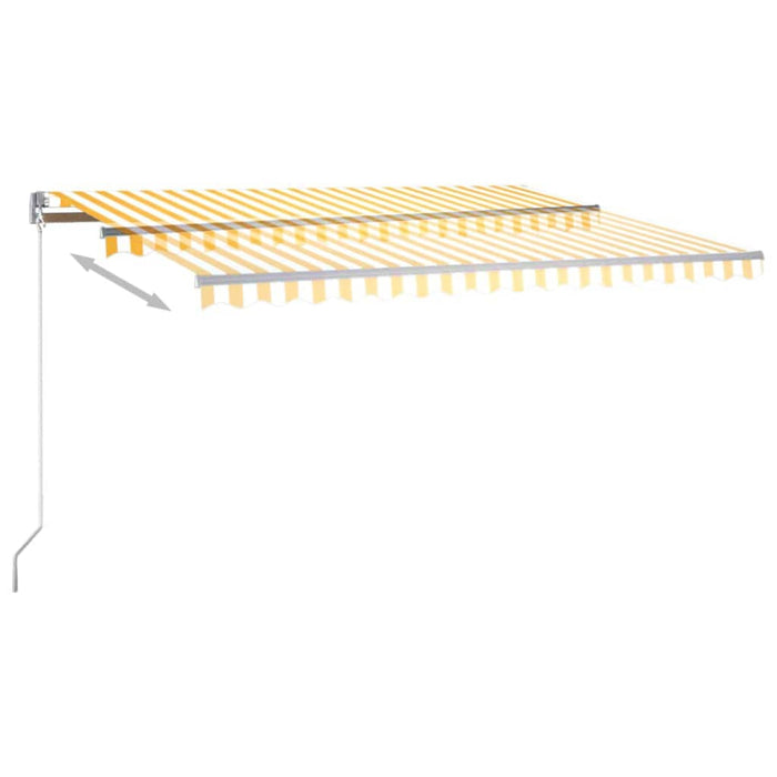 Copertină autonomă retractabilă automat galben&alb 400x350 cm WALTI