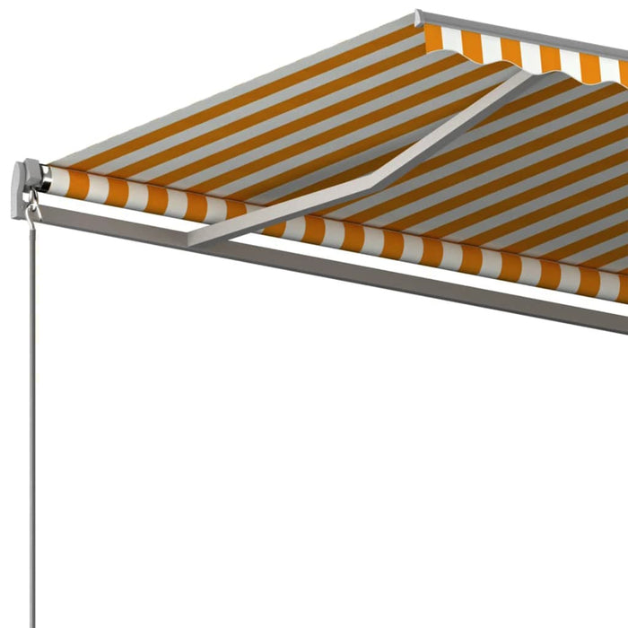 Copertină autonomă retractabilă automat galben&alb 400x350 cm WALTI