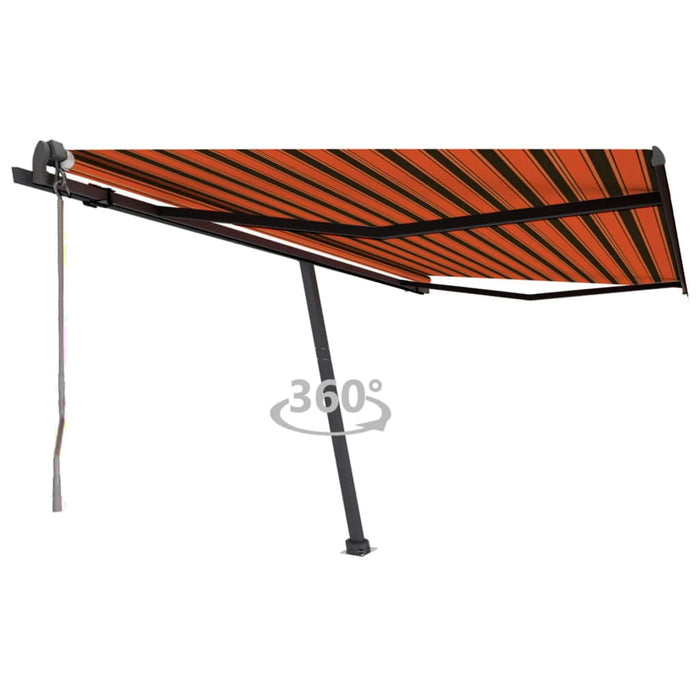 Copertină autonomă retractabilă automat oranj/maro 450x350 cm WALTI