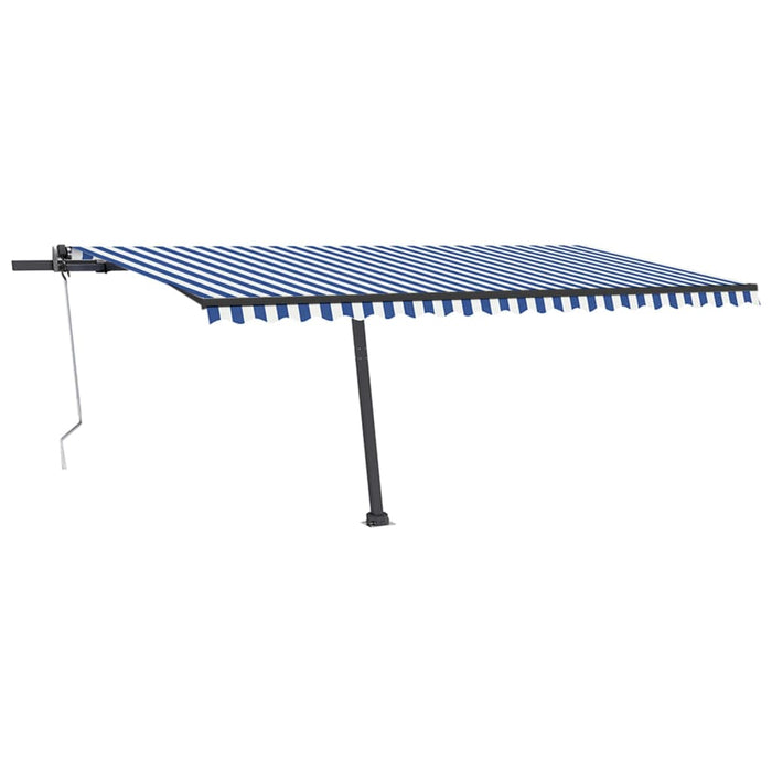 Copertină autonomă retractabilă automat albastru&alb 500x350 cm WALTI