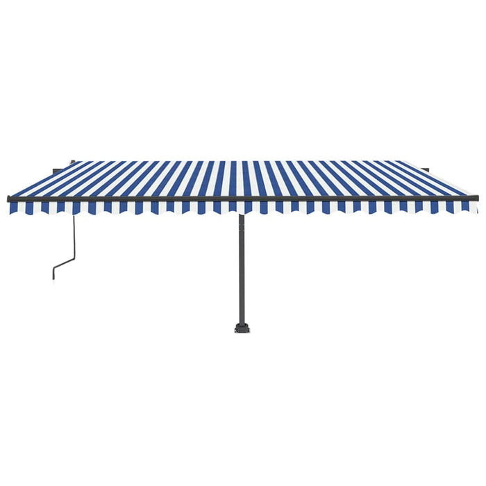 Copertină autonomă retractabilă automat albastru&alb 500x350 cm WALTI