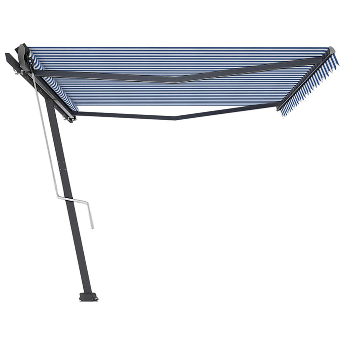 Copertină autonomă retractabilă automat albastru&alb 500x350 cm WALTI