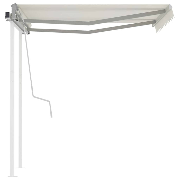 Copertină retractabilă manual cu stâlpi, crem, 3x2,5 m WALTI