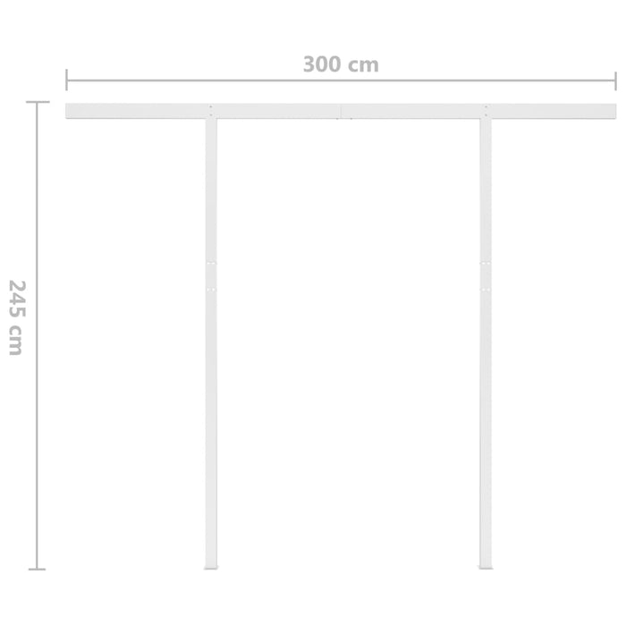 Copertină retractabilă manual cu stâlpi, galben/alb, 3x2,5 m - WALTI WALTI