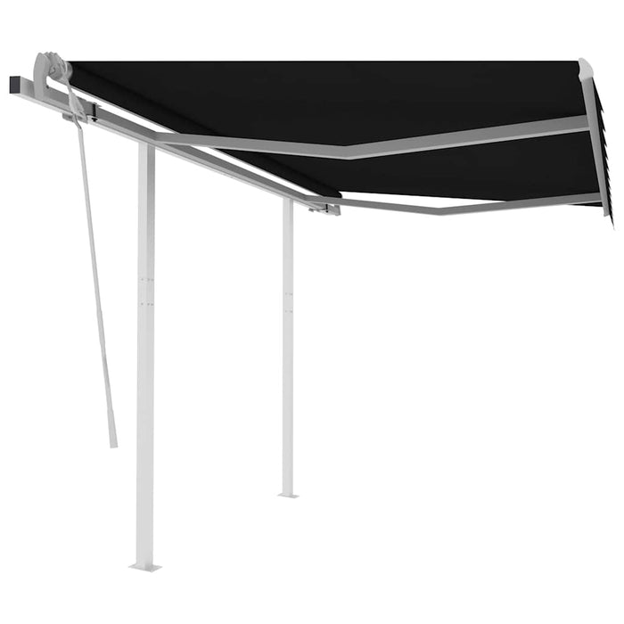 Copertină retractabilă manual cu stâlpi, antracit, 3x2,5 m WALTI