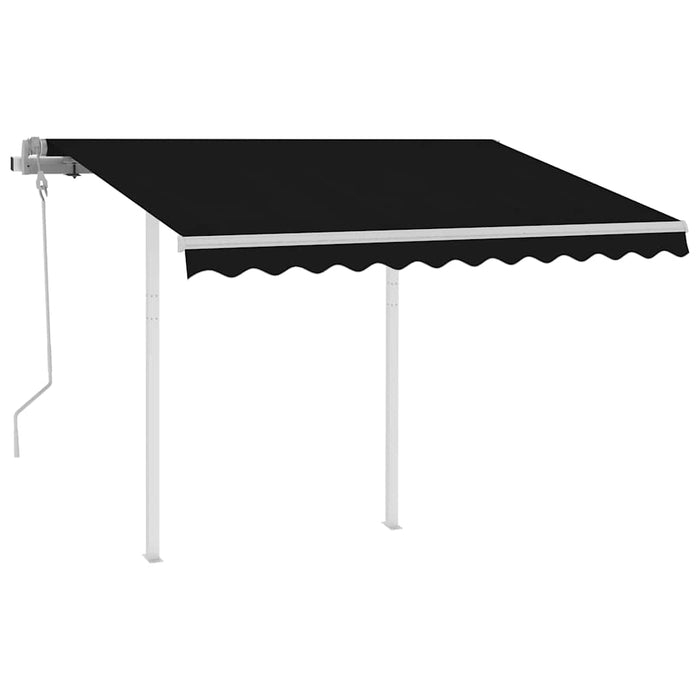 Copertină retractabilă manual cu stâlpi, antracit, 3x2,5 m WALTI