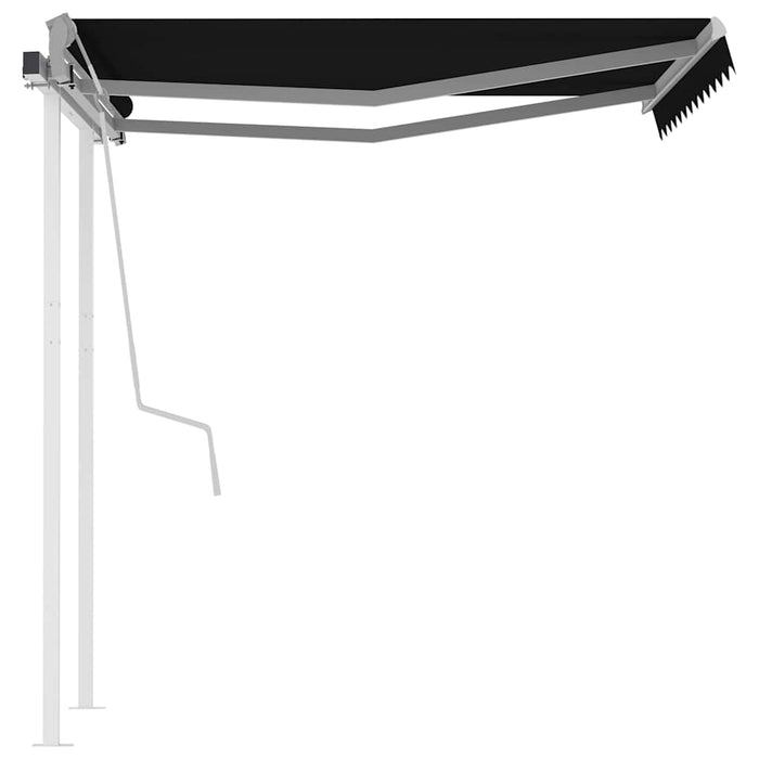 Copertină retractabilă manual cu stâlpi, antracit, 3x2,5 m WALTI