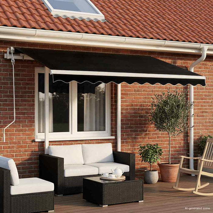 Copertină retractabilă manual cu stâlpi, antracit, 3x2,5 m WALTI