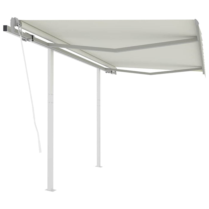 Copertină retractabilă automat cu stâlpi, crem, 3x2,5 m WALTI