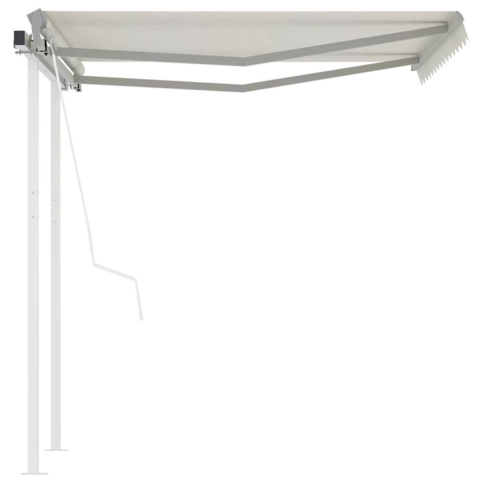Copertină retractabilă automat cu stâlpi, crem, 3x2,5 m WALTI