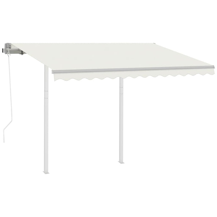 Copertină retractabilă automat cu stâlpi, crem, 3x2,5 m WALTI