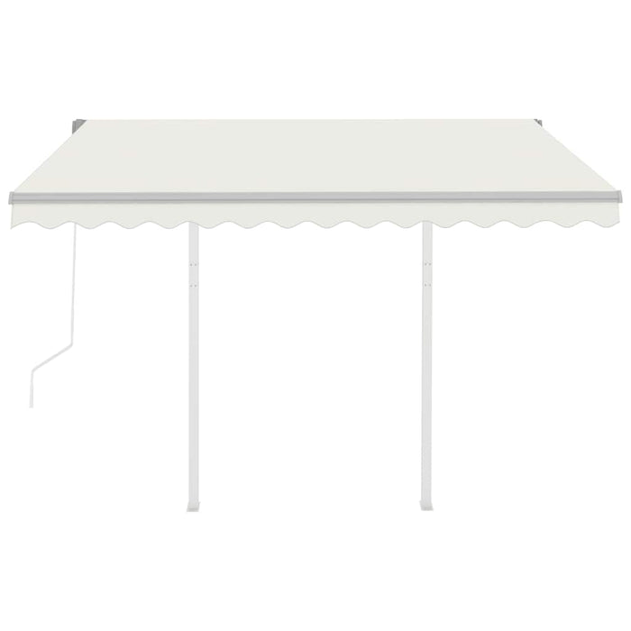 Copertină retractabilă automat cu stâlpi, crem, 3x2,5 m WALTI
